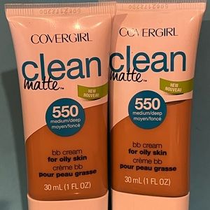 New Set of 2 Covergirl Clean Matte 550 Medium / Deep BB Cream For Oily Skin